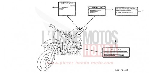 ETIQUETTE DE PRECAUTIONS CR500RS de 1995